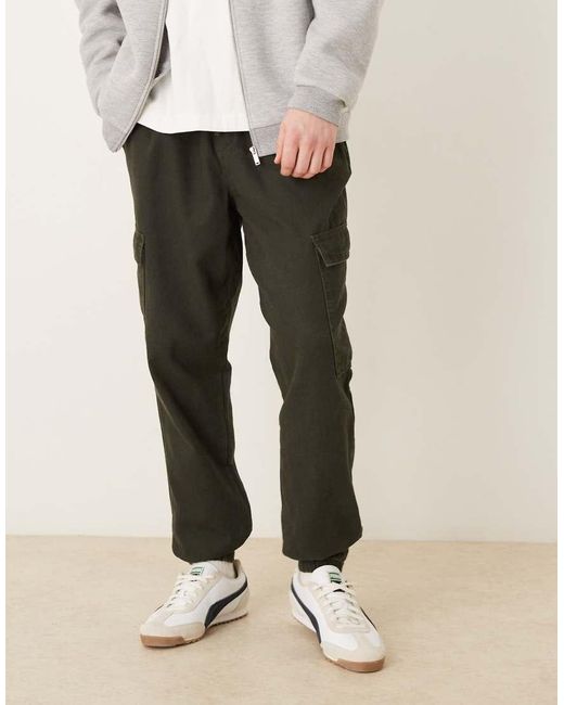 ASOS Natural Tapered Pull On Cargo for men