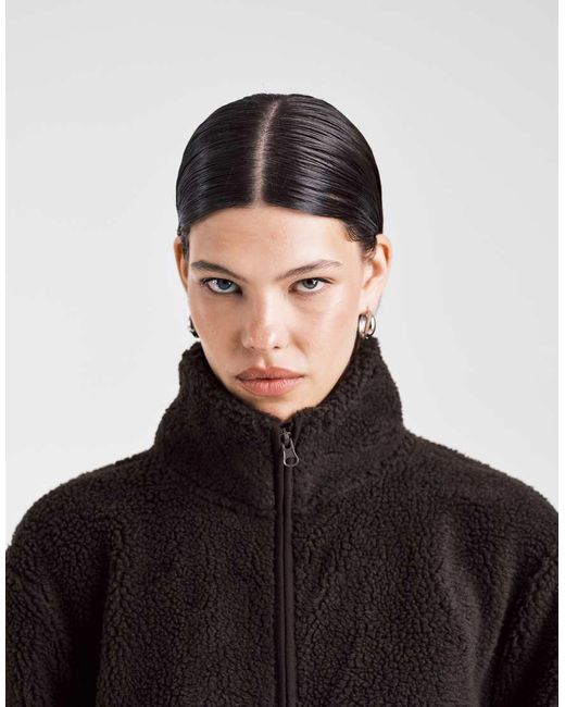 ASOS Blue Borg Zip Through Fleece