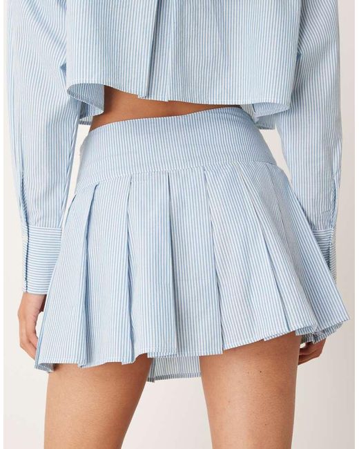 ASOS Gestreepte Tennisrok in het Natural