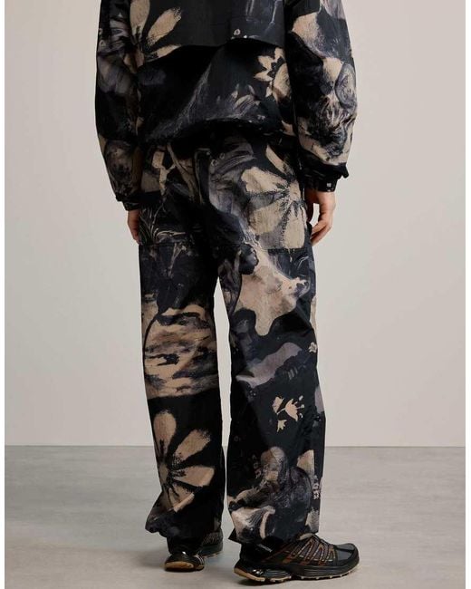 Desigual Gray Printed Long Trousers for men