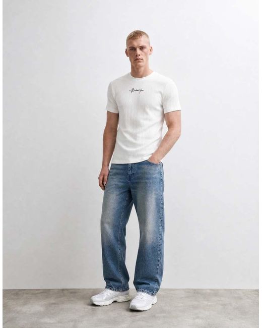 ASOS White Heavyweight Muscle T-Shirt With Front Graphic for men