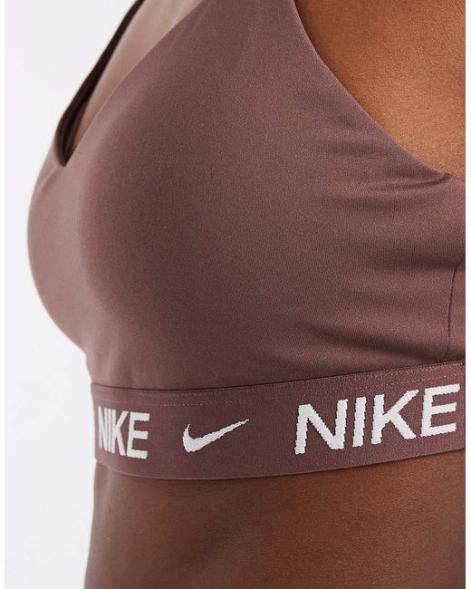 Nike Brown Dri-fit Indy Light Support Sports Bra