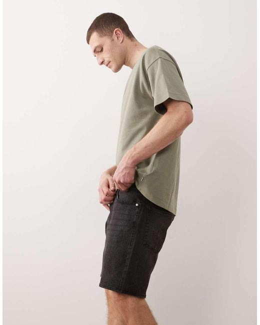 Jack & Jones Green Rick Slim Denim Shorts for men