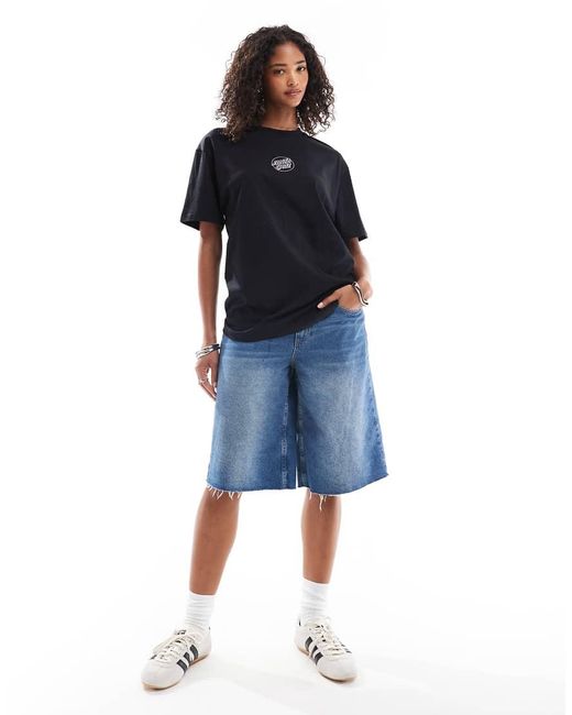 Santa Cruz Black Relaxed Back Print Logo T-shirt