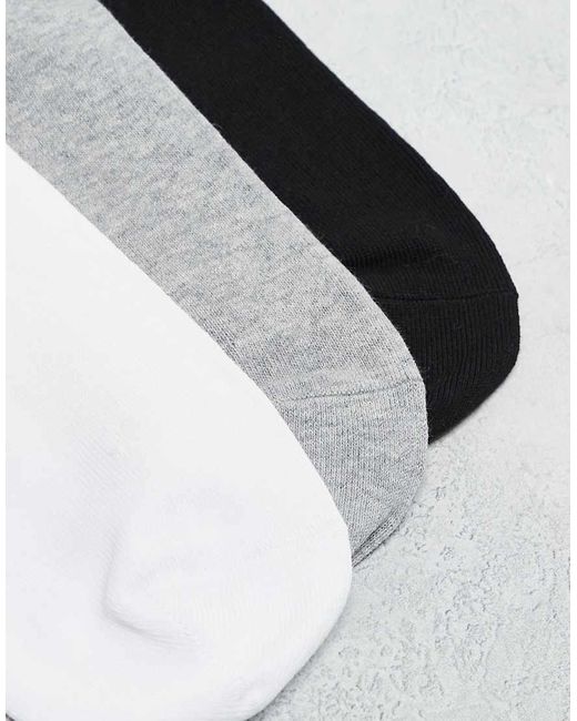 Pack De 3 Pares De Calcetines Deportivos De Color Gris, Negro Y Blanco De Weekday de hombre de color White