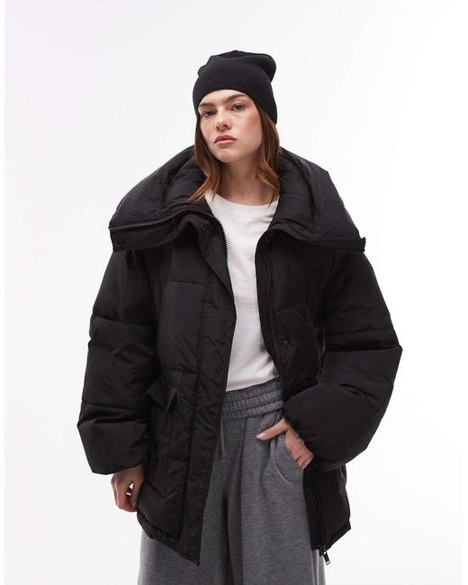 Piumino Di Media Lunghezza di TOPSHOP in Black