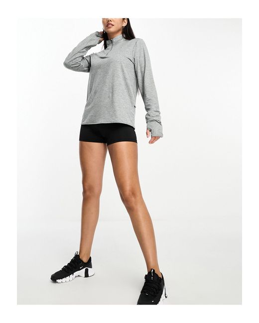 Nike Gray Swift Dri-fit Element Half Zip Long Sleeve Top