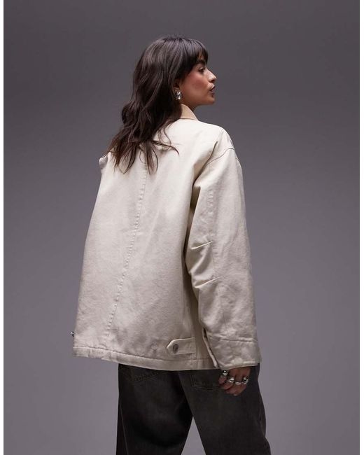 ARKET White Oversized Workwear Barn Jacket