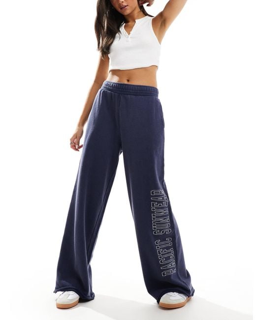PacSun Blue Wide Leg Tracksuit Trousers