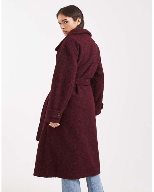 ASOS Red Cozy Longline Formal Coat
