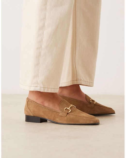 Mango Natural Suede Snaffle Loafer