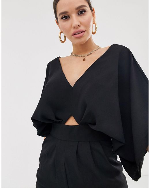 jumpsuit with kimono sleeve and peg leg