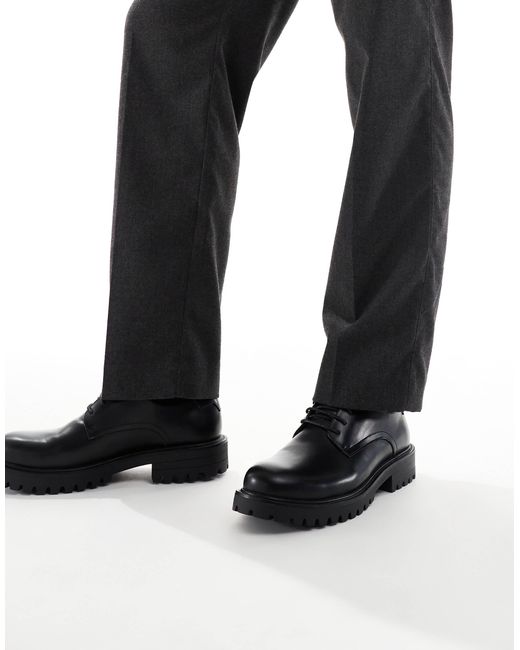 SEQWL Black Calvin Chunky Lace-up Derby Shoes for men