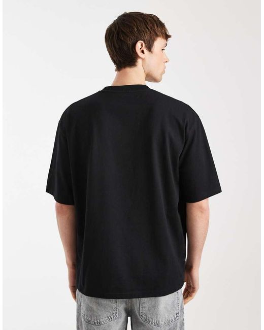 Redefined Rebel Black John Heavyweight T-shirt for men
