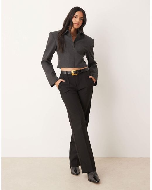 ASOS Black Tailored Crop Cinch Zip Through Jacket