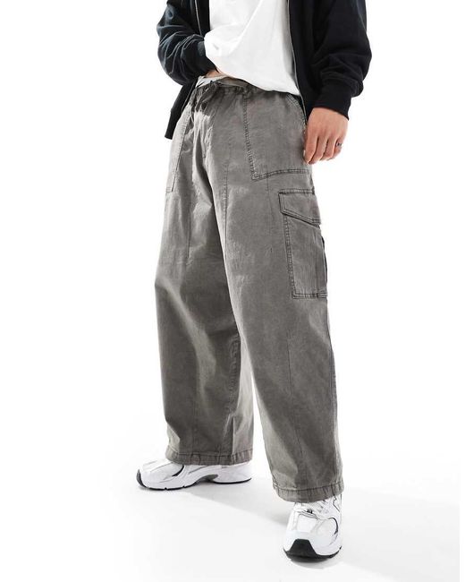 Pull&Bear Gray Super baggy Trouser for men