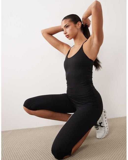 Gina Tricot Black Mix And Match Strappy Back Yoga Top