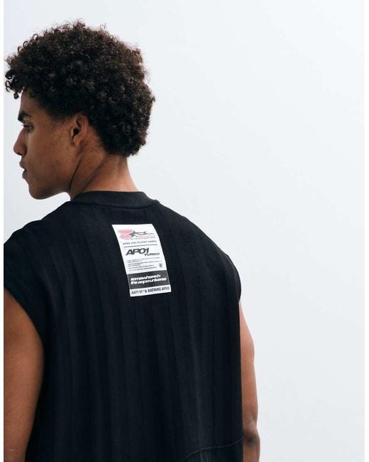 Aape By A Bathing Ape Blue Aape By A Bathing Ape Loose Fit Sleeveless Tank Top for men