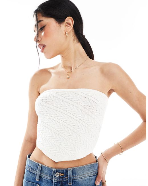 Bershka Blue – trägerloses strickoberteil