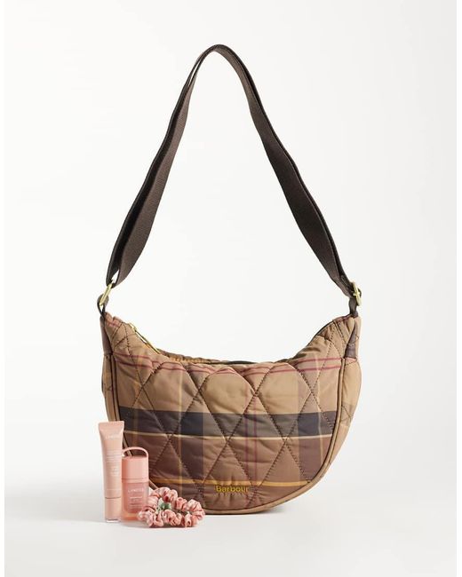 Barbour Natural Healy Tartan Check Sling Crossbody Bag