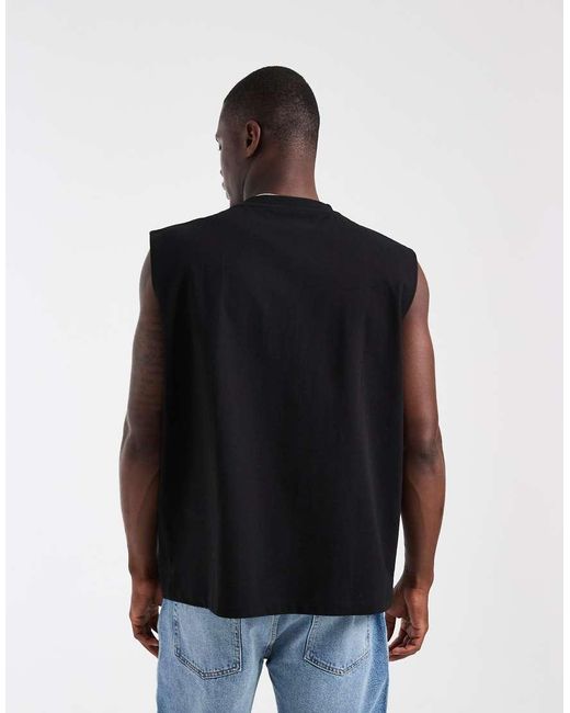 ASOS Black Heavyweight Oversized Tank for men