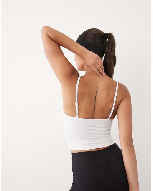 4505 White Soft Touch Yoga Cami With Adjustable Straps