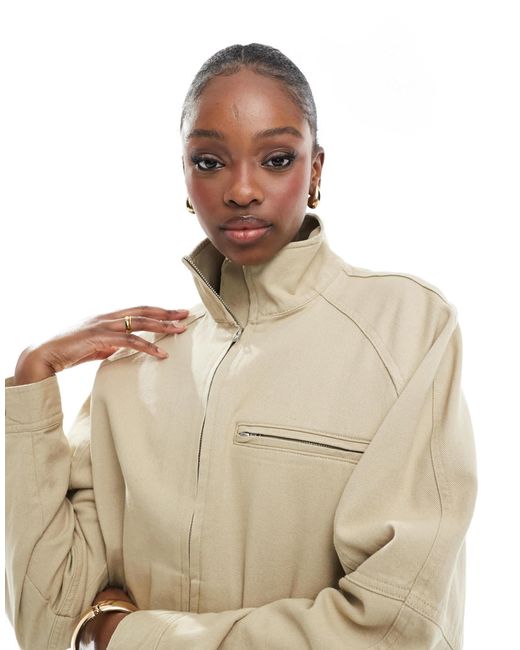 ASOS White Asos design tall – oversize-jacke aus twill