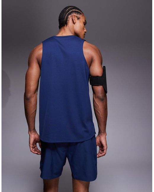 Nike Blue Miler Dri-fit Vest for men
