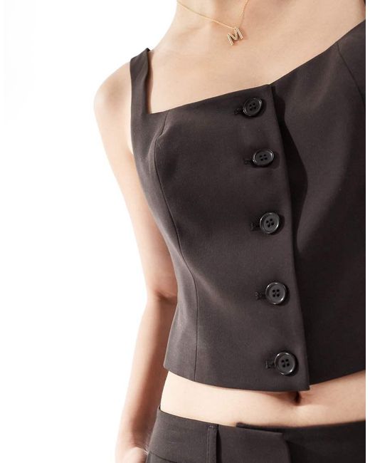 ASOS Black Tailored Square Neck Waistcoat