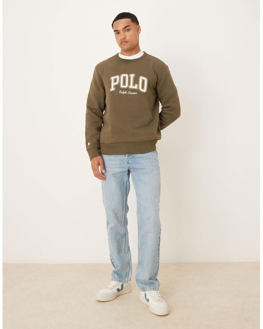 Polo Ralph Lauren Green Large Collegiate Script Logo Fleece Sweatshirt for men