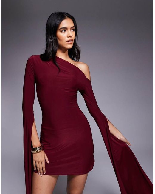 ASOS Red Super Split Sleeve Mini Dress