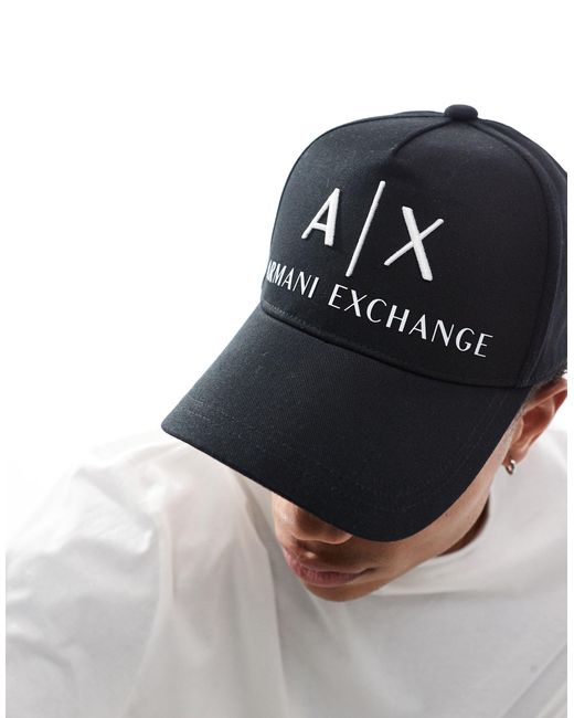 Armani Exchange Blue Large Logo Baseball Cap for men