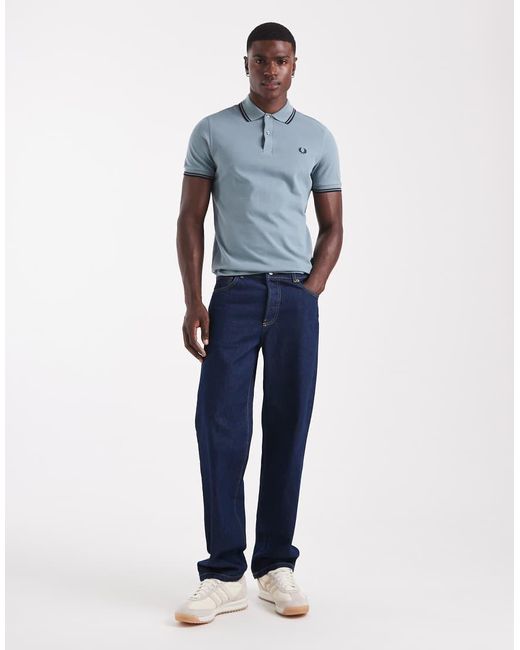 Polo Con Dos Rayas De Fred Perry de hombre de color Blue