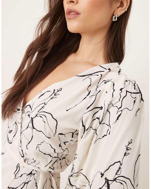 Glamorous Natural V-Neck Mini Dress