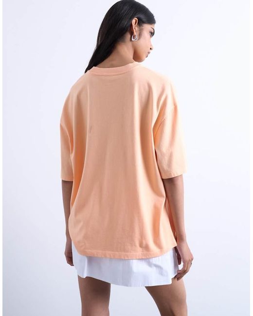 TOPSHOP Oversized T-Shirt Met Grafische Tulum-Print in het Orange