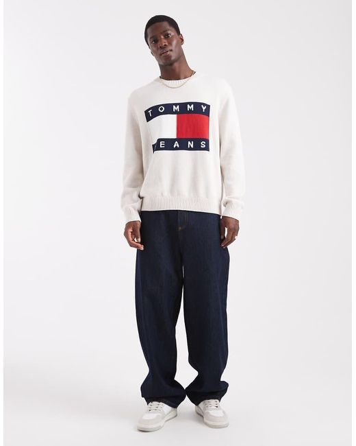 Tommy Hilfiger White Flag Jumper for men