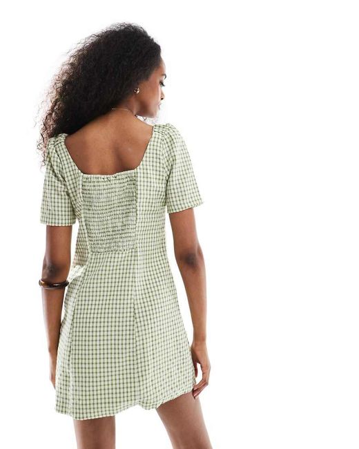 Daisy Street White Button Front Milkmaid Mini Dress