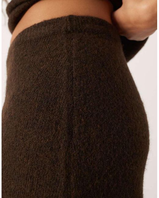 Gina Tricot Brown Co-ord Knitted Wool Alpaca Maxi Skirt