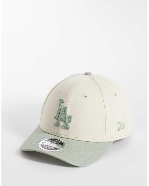 KTZ White La Dodgers 9forty Side Script Contrast Peak Cap