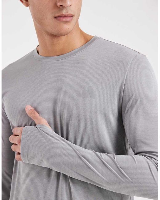 Adidas Originals Gray Adi365 Running Essentials Longsleeve Top for men