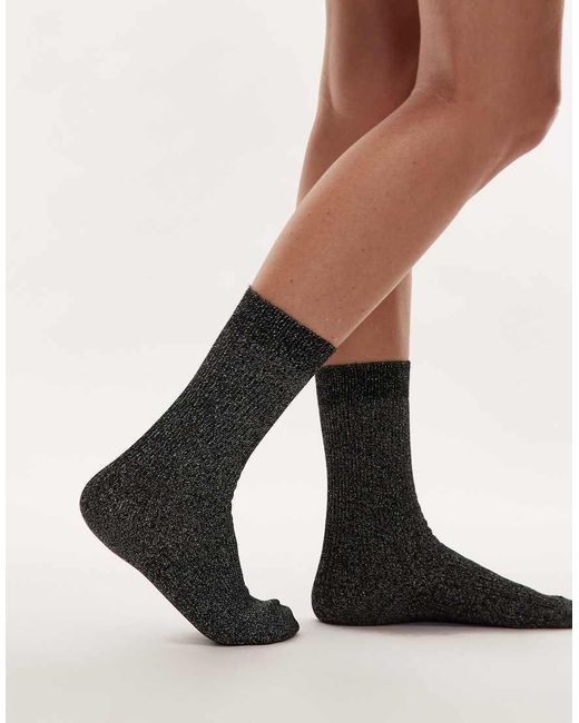 Calcetines Negros Elásticos Con Acabado De Purpurina De ARKET de color Black