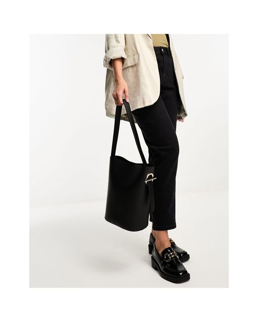 ASOS DESIGN tote bag with removeable laptop compartment in black