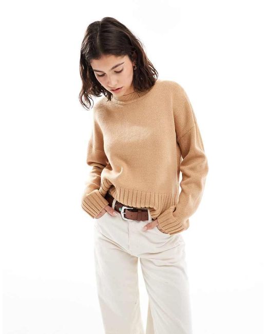 Brave Soul White Crew Neck Jumper With Side Split