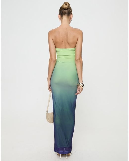 Princess Polly Green Stolen Love Bandeau Mesh Maxi Dress