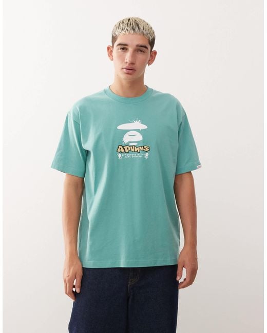 Aape By A Bathing Ape Green Aape By A Bathing Ape Boxy T-Shirt for men