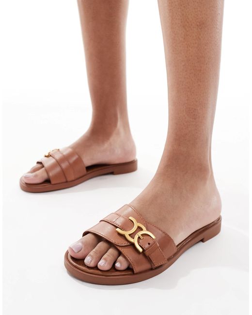 ALDO White – dallaedar – flache sandalen aus leder