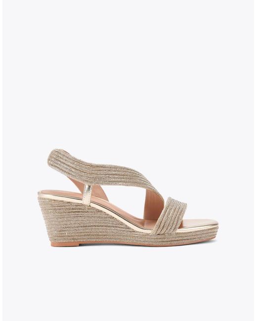 Carvela Kurt Geiger White Gala Wedge Jewel 70 Heeled Sandals