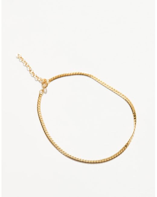 Bracelet à maillons plats en argent massif plaqué or ASOS pour homme en coloris Gray