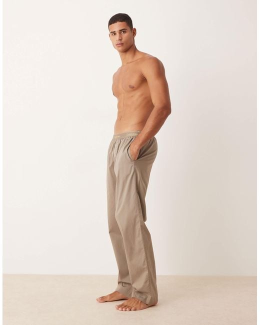 Calvin Klein – schlafanzughose aus baumwolle in Natural für Herren