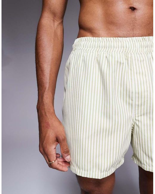 ASOS Korte Gestreepte Zwemshort in het White voor heren